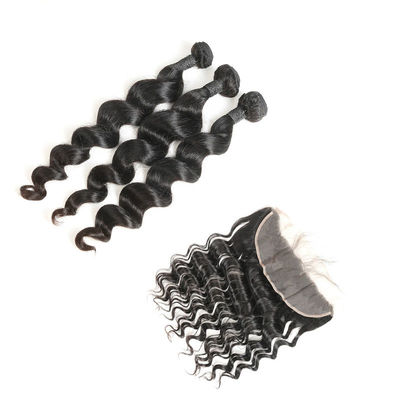 Healthy Natural Color Loose Curly Indian Remy Hair Weave No Tangle OEM Service supplier