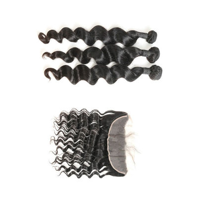 Healthy Natural Color Loose Curly Indian Remy Hair Weave No Tangle OEM Service supplier