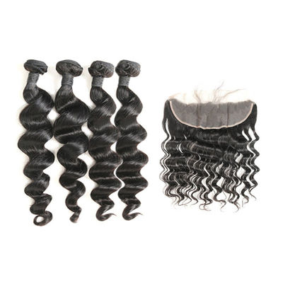 Waterproof Brazilian Natural Hair Extensions Loose Wave Lace Frontal Closure supplier