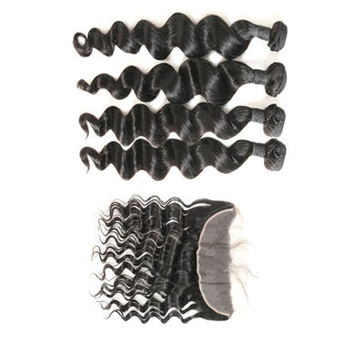 Waterproof Brazilian Natural Hair Extensions Loose Wave Lace Frontal Closure supplier