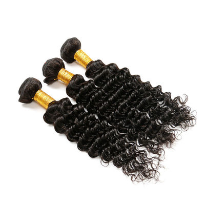 Double Weft Raw Brazilian Virgin Remy Hair Deep Wave 3 Bundles No Tangle supplier