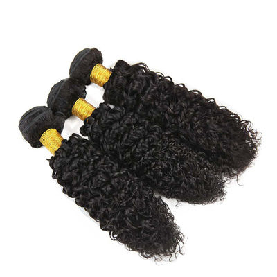 Genuine Raw Virgin Curly Hair Bundles / Jerry Curly Hair Weave With Closure supplier