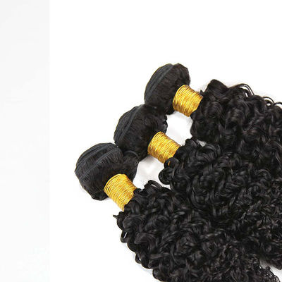 Genuine Raw Virgin Curly Hair Bundles / Jerry Curly Hair Weave With Closure supplier