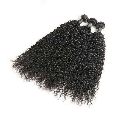 Natural Black Virgin Curly Hair Bundles / Curly Weave Human Hair 3 Bundles supplier