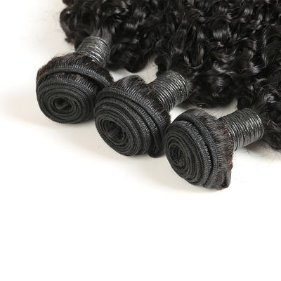 Natural Black Virgin Curly Hair Bundles / Curly Weave Human Hair 3 Bundles supplier