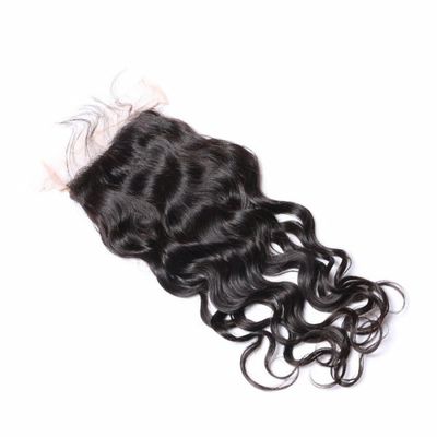 Natural Wave Human Hair Lace Closure / Lace Frontal Closure With Baby Hair supplier