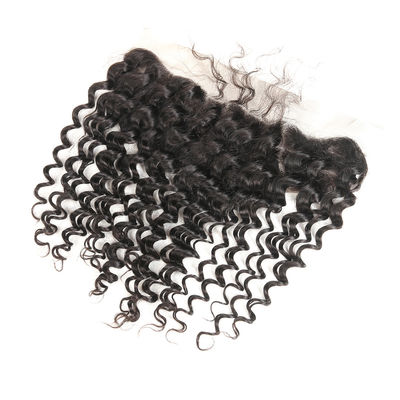 Transparent Human Hair Lace Closure Deep Wave , Full Weave With Lace Closure supplier