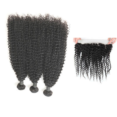 9A Peruvian Human Hair Extensions / 3 Bundles Of Virgin Peruvian Hair Kinky Wave supplier