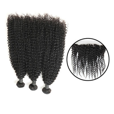9A Peruvian Human Hair Extensions / 3 Bundles Of Virgin Peruvian Hair Kinky Wave supplier