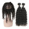 Soft 9A Pre Plucked 360 Lace Frontal With Bundles Deep Wave OEM Service supplier