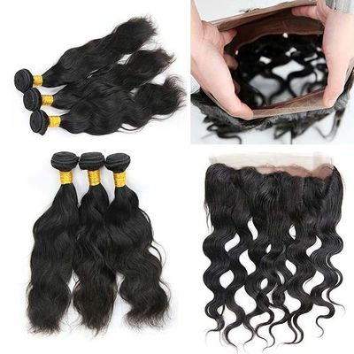 Double Weft 360 Lace Frontal Closure / 360 Full Lace Frontal Wig Natural Wave supplier