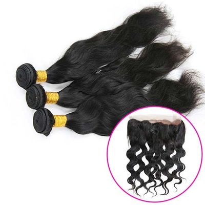 Double Weft 360 Lace Frontal Closure / 360 Full Lace Frontal Wig Natural Wave supplier