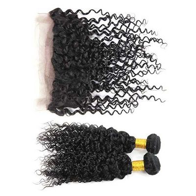 Raw Double Weft Brazilian Curly 360 Frontal Closure Water Wave Human Virgin Hair supplier