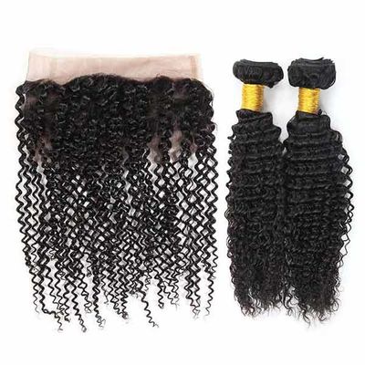 Authentic 360 Lace Frontal Closure / Human Hair Lace Top Closure Kinky Curl supplier