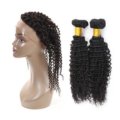 Authentic 360 Lace Frontal Closure / Human Hair Lace Top Closure Kinky Curl supplier