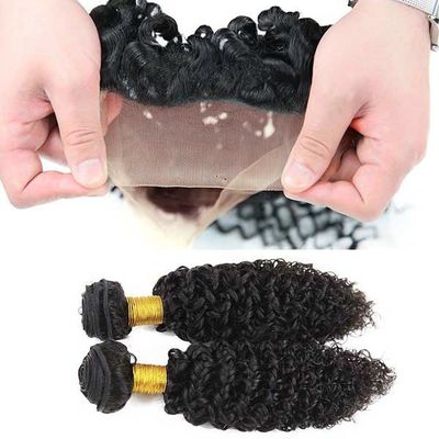 8A Genuine 360 Lace Frontal Closure , Silk Base 360 Frontal Weave Jerry Wave supplier