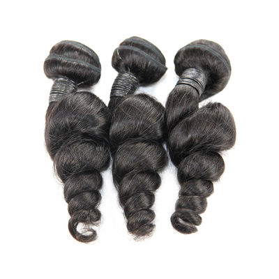 Genuine 100 Loose Curly Hair Extensions , Loose Wave Weave Human Hair supplier