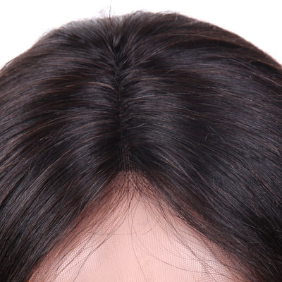 Natural Looking Virgin Hair Lace Wigs , Silk Straight Human Hair Lace Front Wigs supplier