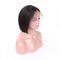 Natural Black Virgin Hair Lace Wigs / Pre Plucked Human Hair Bob Cut Wigs supplier