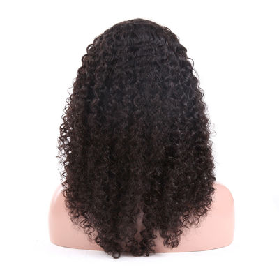 16 Inch Mongolian Virgin Hair Lace Wigs Kinky Curly With Transparent Lace supplier