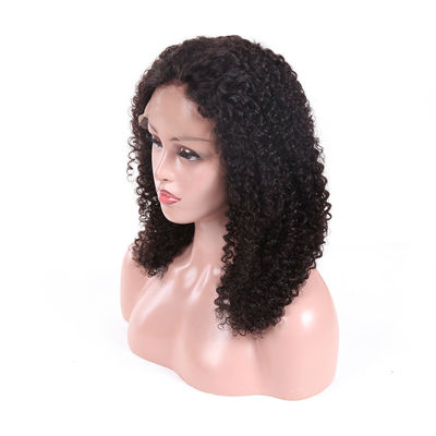 Natural Black Glueless Full Lace Human Hair Wigs Kinky Curly OEM Service supplier