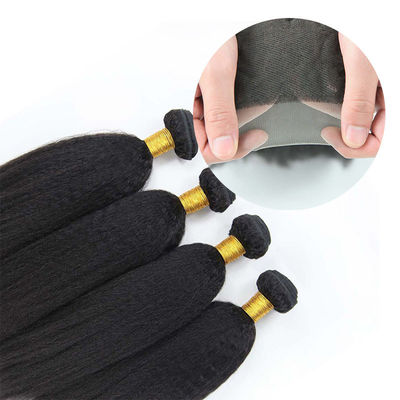 Authentic 8A 22 Inch Peruvian Straight Hair With Closure No Synthetic Hair supplier