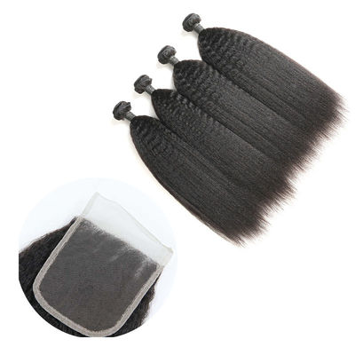24 Inch 100 Peruvian Virgin Remy Hair Kinky Straight No Chemical Process supplier