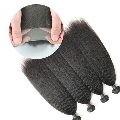 24 Inch 100 Peruvian Virgin Remy Hair Kinky Straight No Chemical Process supplier