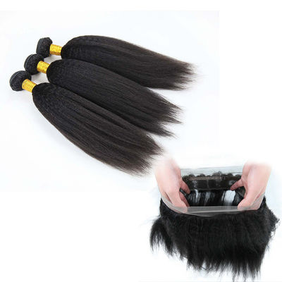 Genuine 360 Lace Frontal Closure With Bundles Kinky Straight No Shedding supplier