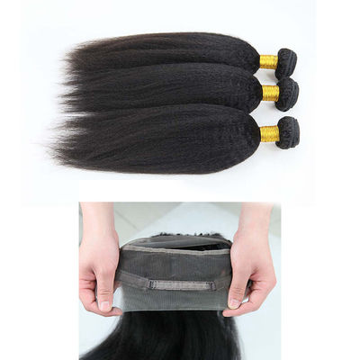 Genuine 360 Lace Frontal Closure With Bundles Kinky Straight No Shedding supplier