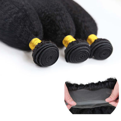 Genuine 360 Lace Frontal Closure With Bundles Kinky Straight No Shedding supplier