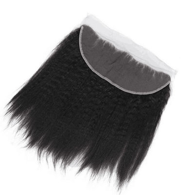 Glossy Soft Indian Remy Lace Front Closures 18 Inch Kinky Straight ODM Service supplier