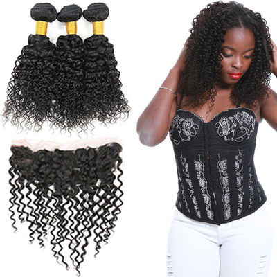 100 Unprocessed Virgin Malaysian Hair 3 Bundles Water Wave With Lace Frontal supplier