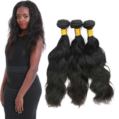 Real Thick Natural Wavy Hair Extensions Customized Length Fashionable Color supplier