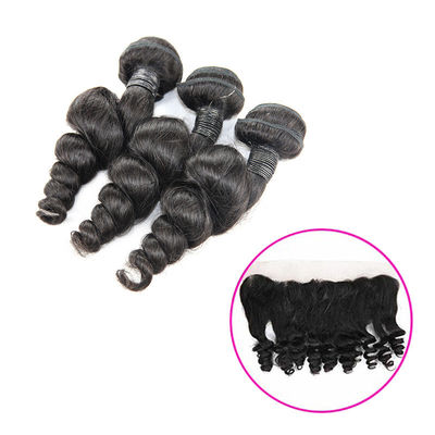 Real Long Loose Curly Hair Extensions , Indian Loose Curl Weave No Tangle supplier