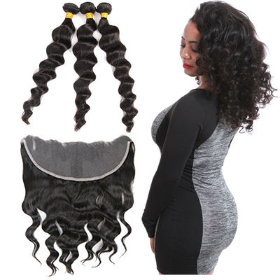 Natural Raw Indian Virgin Human Hair Weave Loose Wave Without Chemical Process supplier