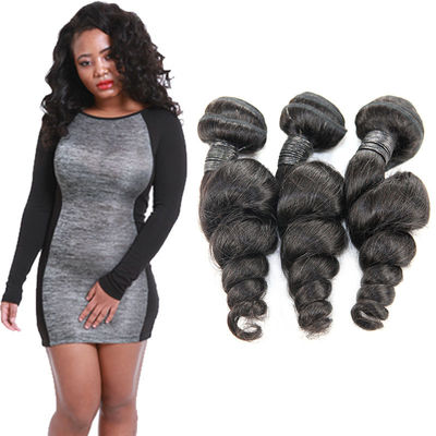 Genuine 100 Loose Curly Hair Extensions , Loose Wave Weave Human Hair supplier