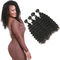 Long Natural Deep Wave Hair Bundles / Raw Deep Wave Human Hair Extensions supplier