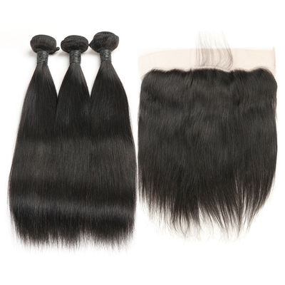 Raw Curly Indian Natural Human Hair Extensions 3 Bundles With Frontal Closure supplier