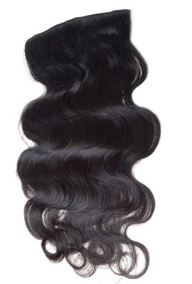 Authentic Russian Virgin Clip In Hair Extensions , Clip In Human Hair Closure supplier
