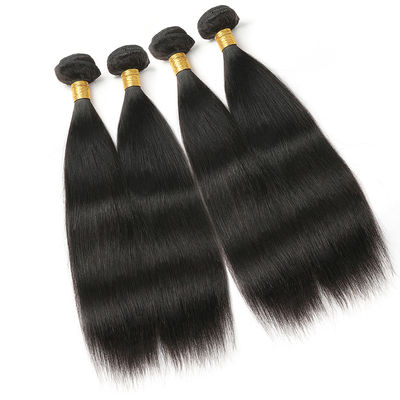 Unprocessed Straight Remy Human Hair Weave Natural Black Color Thick Bottom supplier