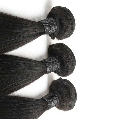 Real 3 Bundles Of Straight Virgin Hair Weave / Straight Human Hair Extensions supplier