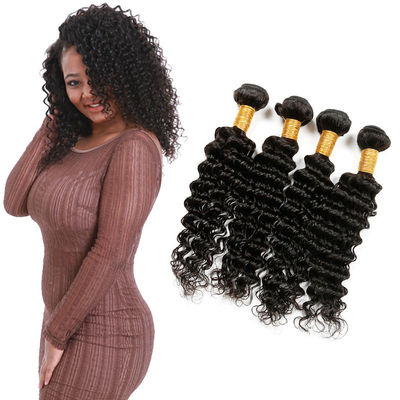 8A Soft Blonde Deep Wave Hair Extensions Natural Black Customized Length supplier