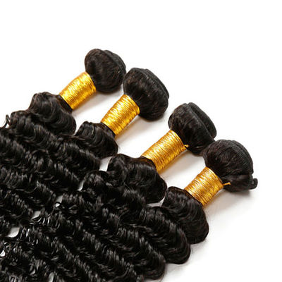 8A Soft Blonde Deep Wave Hair Extensions Natural Black Customized Length supplier