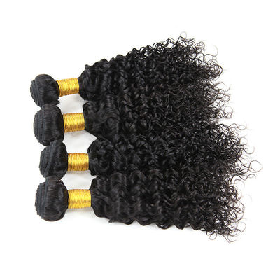 8A Natural Black Water Wave Human Hair Weave 4 Bundles Customized Length supplier