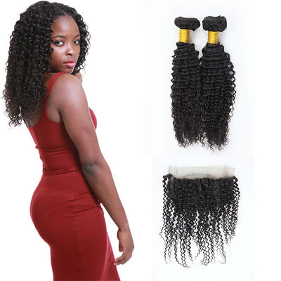 Authentic 360 Lace Frontal Closure / Human Hair Lace Top Closure Kinky Curl supplier